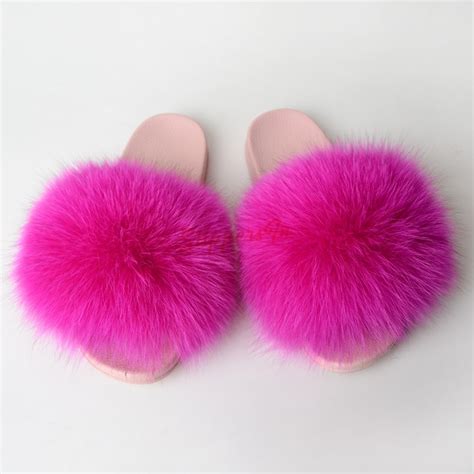 bright pink fluffy slippers.